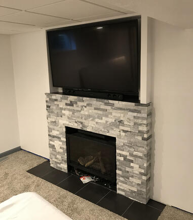Custom fireplace and tv