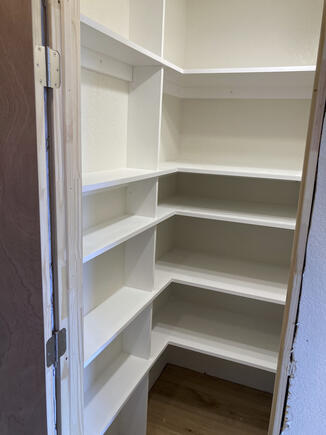 Installed pantry shelfs