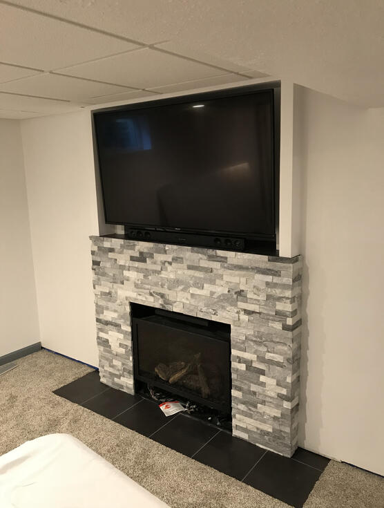 I found specific pieces and miter cut the tile on the sides to create a wrap around look