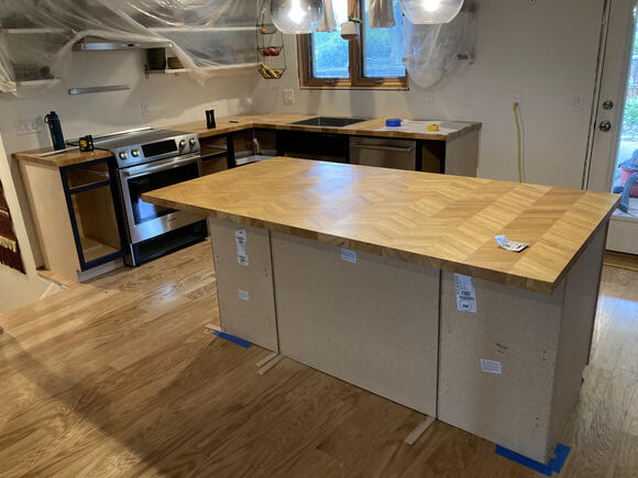 Finished and installed new wood countertops