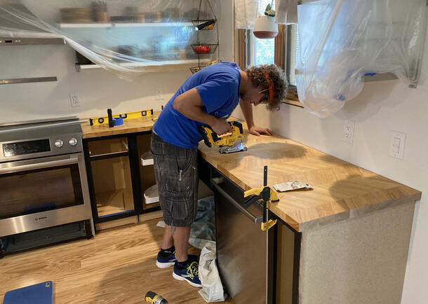 Finished and installed new wood countertops