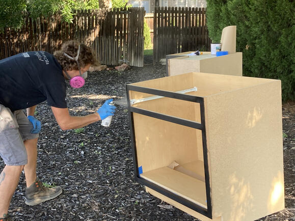 Stained and sealed cabinets