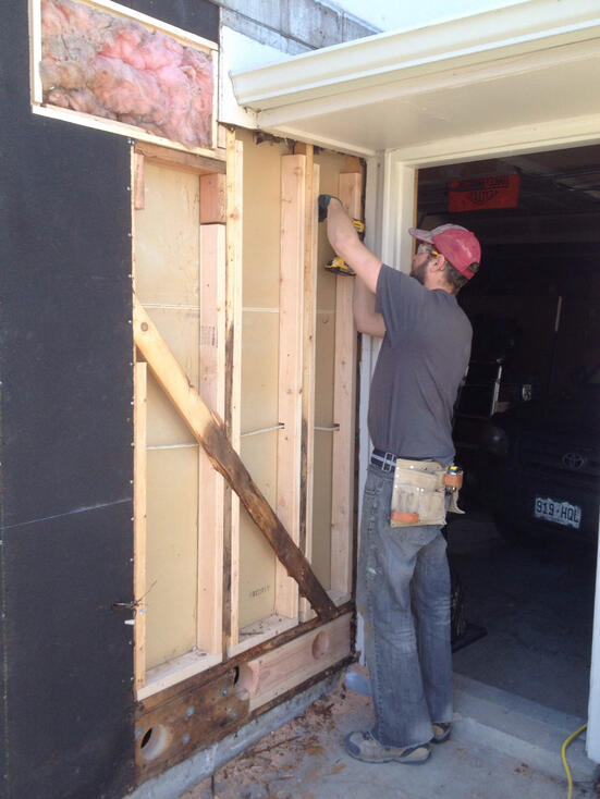 Removed and reinforced rotted wood